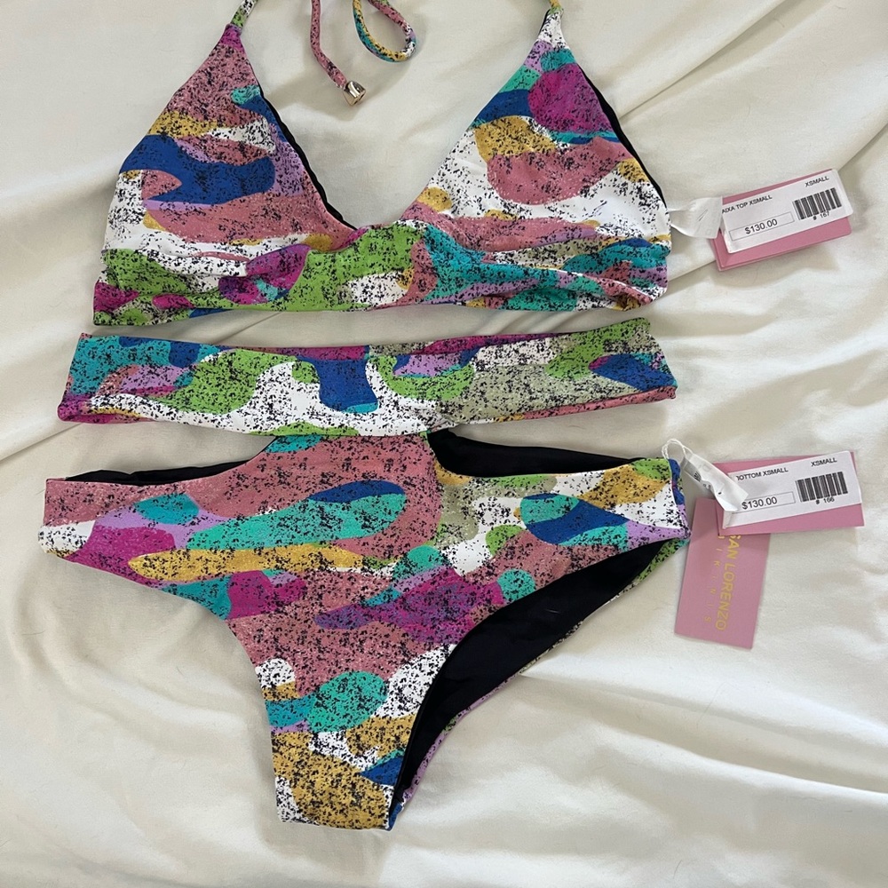San Lorenzo Multicolor Abstract Bikini Set